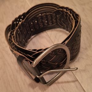 Black braided wide belt